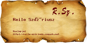 Reile Szíriusz névjegykártya